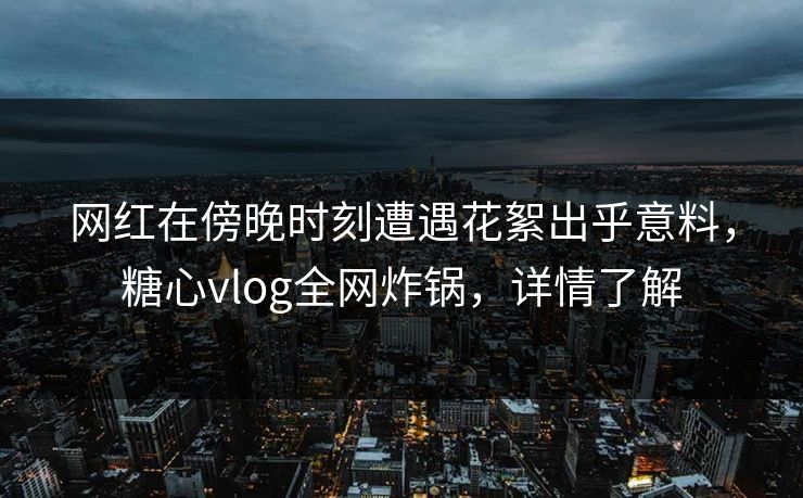 网红在傍晚时刻遭遇花絮出乎意料，糖心vlog全网炸锅，详情了解